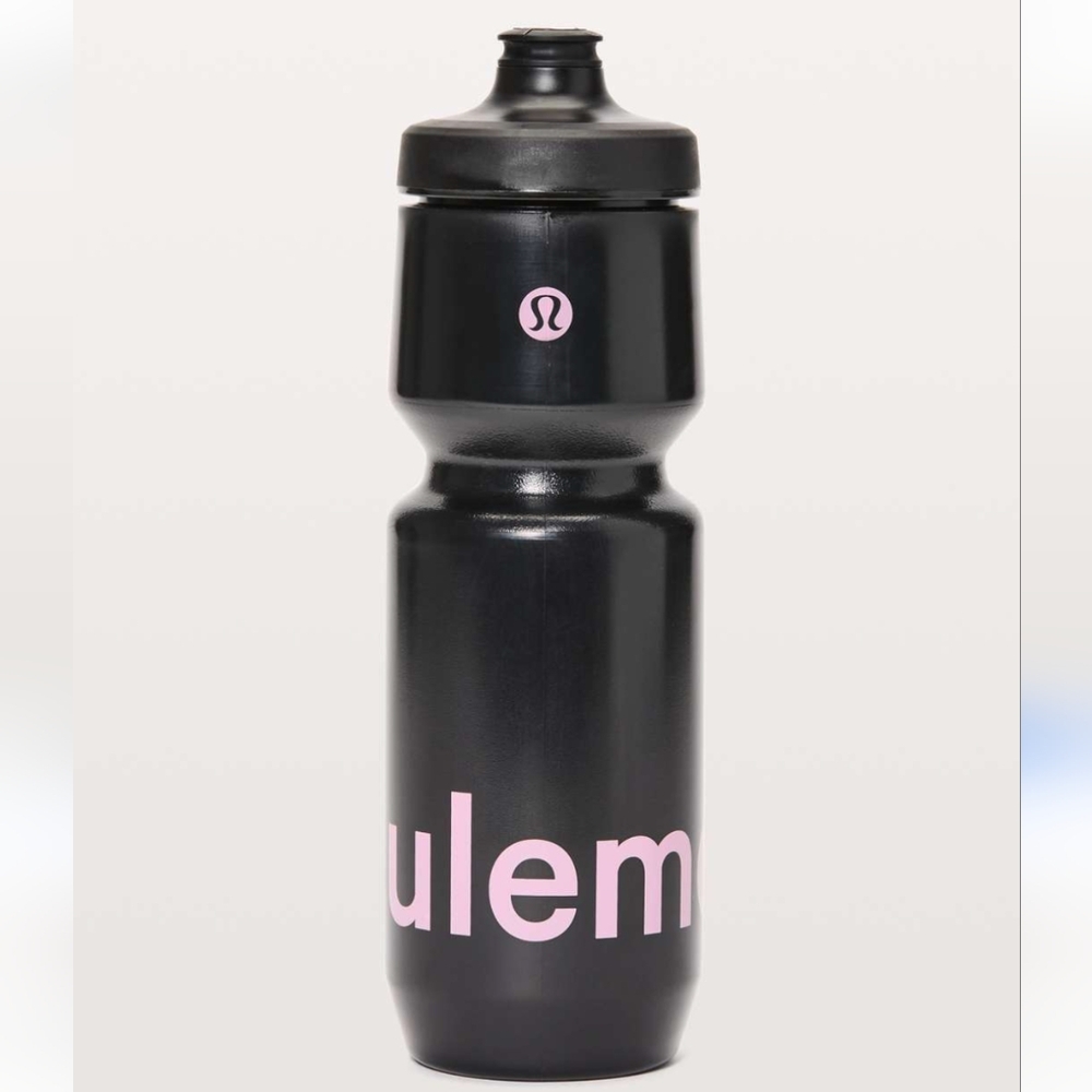 Lululemon Purist Cycling Water Bottle *26 oz Black / Purist Wordmark Misty Pink